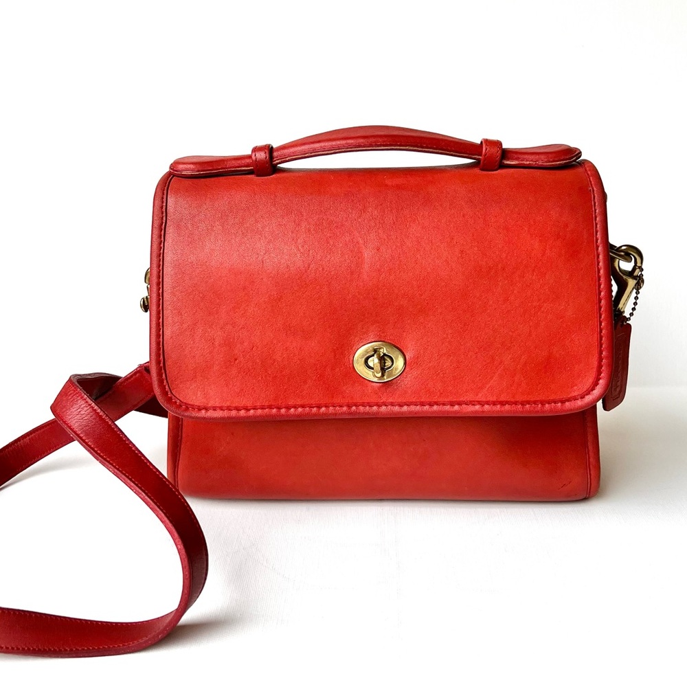 🍅 Vintage Coach Red Court Bag 9870